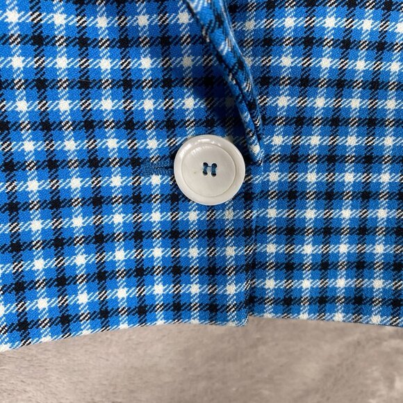 Zara Cropped Blazer M Blue Check Plaid Preppy Rich Old Money Academia Blogger - Picture 7 of 16
